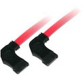 C2G 18in 7-pin 90&deg; Side to 90&deg; 1-Device Side Serial ATA Cable
