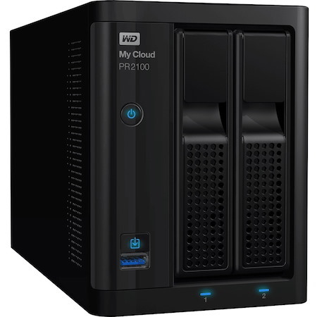 WD My Cloud PR2100 2 x Total Bays NAS Storage System - 16 TB HDD - Intel Pentium N3710 Quad-core (4 Core) 1.60 GHz - 4 GB RAM Desktop