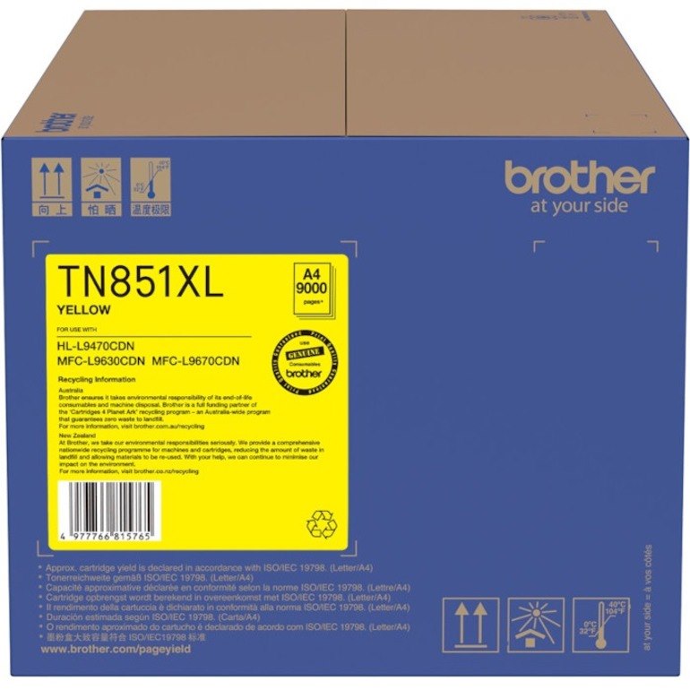 Brother TN851XLY Original High Yield Laser Toner Cartridge - Yellow Pack