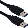 QVS 6ft USB 3.0/3.1 Type A Male To Male 5Gbps Black Cable