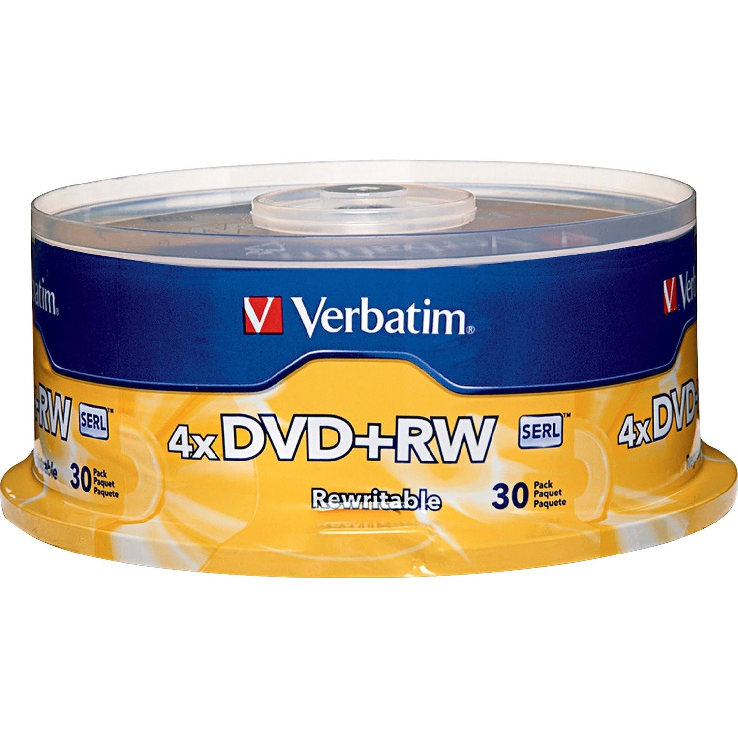 Verbatim 94834 DVD Rewritable Media - DVD+RW - 4x - 4.70 GB - 30 Pack Spindle - Silver