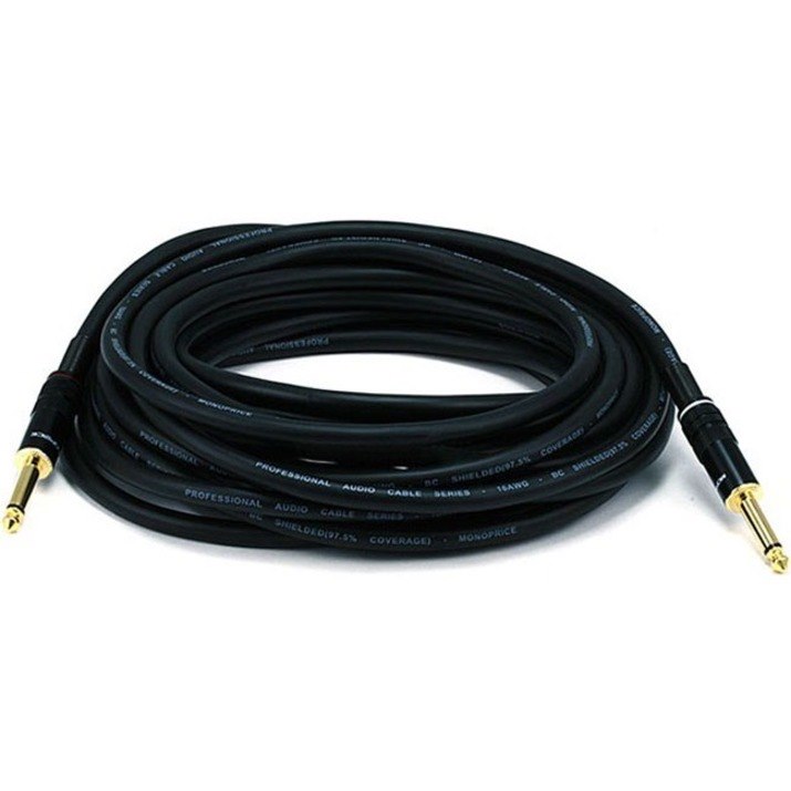 Monoprice 25ft Premier Series 1/4-inch (TS) Male to Male 16AWG Audio Cable (Gold Plated)