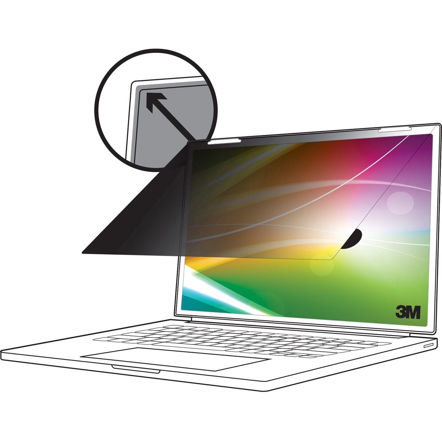 3M&trade; Bright Screen Privacy Filter for 15.6in Full Screen Laptop, 16:9, BP156W9E