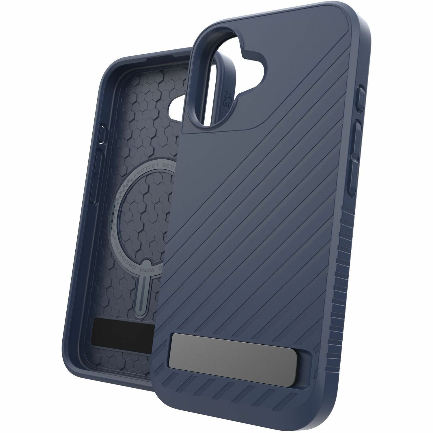 ZAGG Denali Snap with Kickstand Phone Case for Apple iPhone 16-Navy