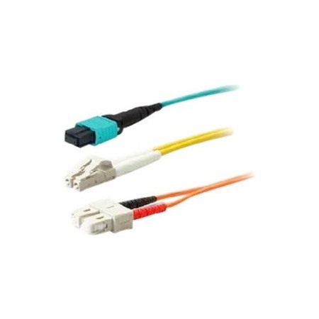 AddOn 5m LC (Male) to SC (Male) Aqua OM4 Duplex Fiber TAA Compliant OFNR (Riser-Rated) Patch Cable