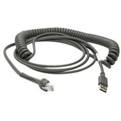 Zebra Cable - USB: Series A Connector, 9ft. (2.8m) Coiled