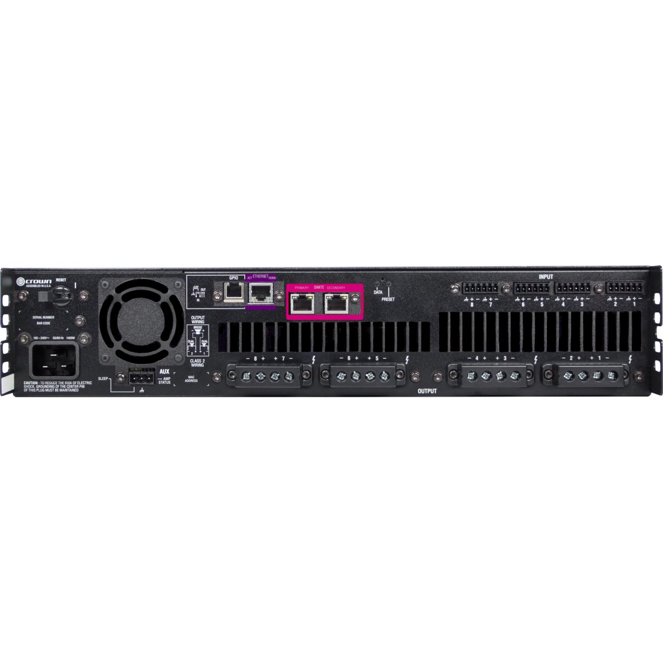 Crown DriveCore Install 8|600DA Amplifier - 4800 W RMS - 8 Channel