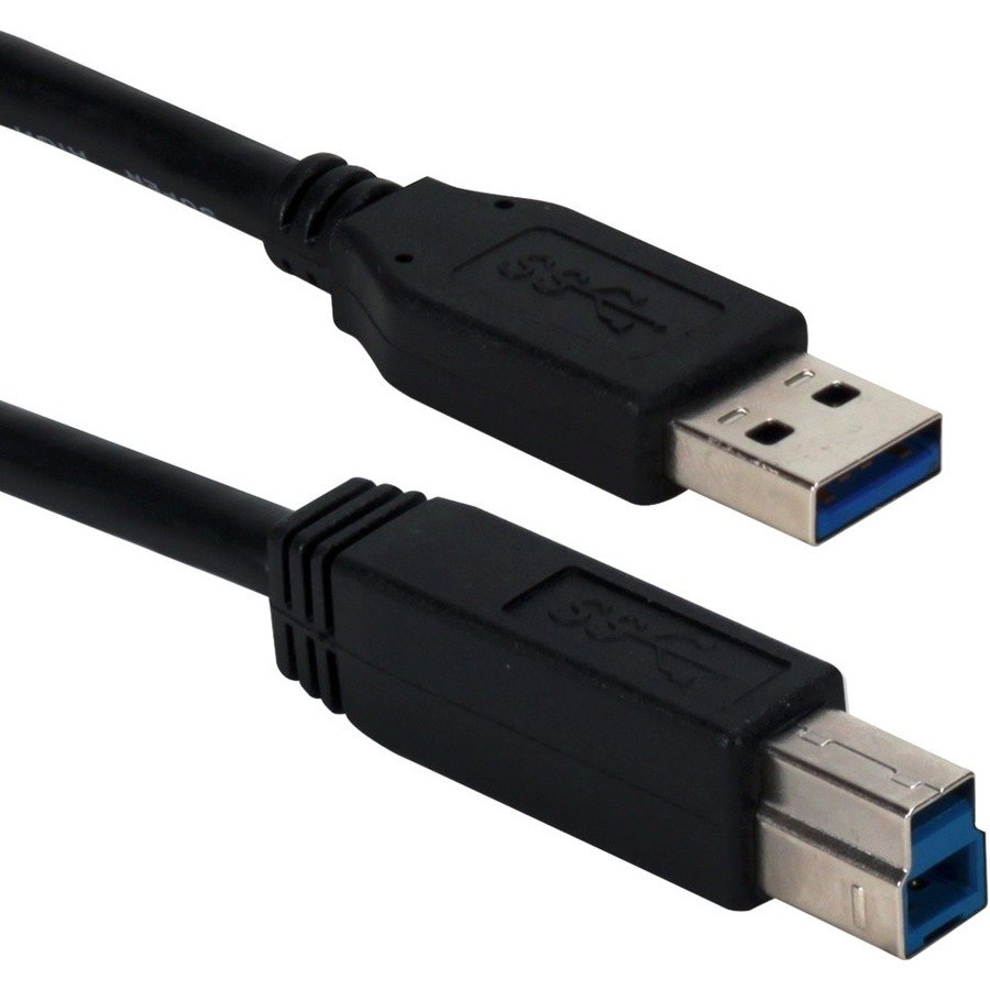 QVS 3ft USB 3.0/3.1 Compliant 5Gbps Type A Male To B Male Black Cable