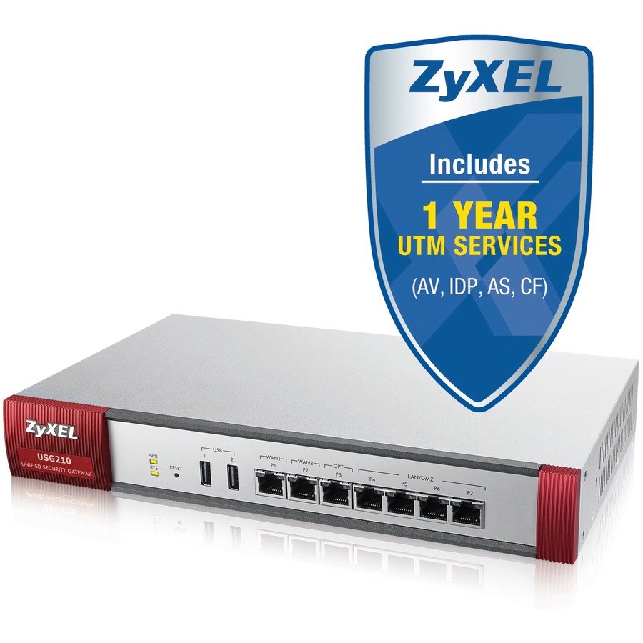 ZyXEL USG210 Next-Generation USG Firewall, With 1 Year UTM Services