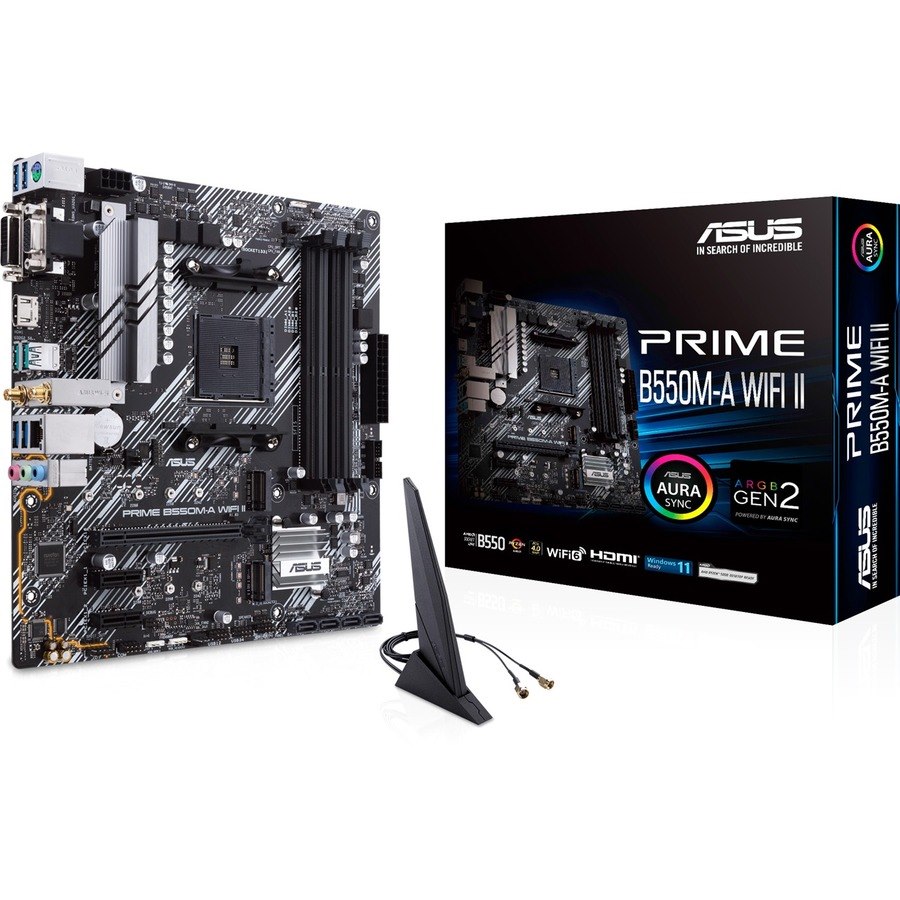 Asus Prime B550M-A WIFI II Desktop Motherboard - AMD B550 Chipset - Socket AM4 - Micro ATX