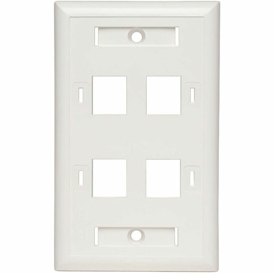 Eaton Tripp Lite Series 4-Port Keystone Faceplate, Single Gang, ID Labels, White, TAA