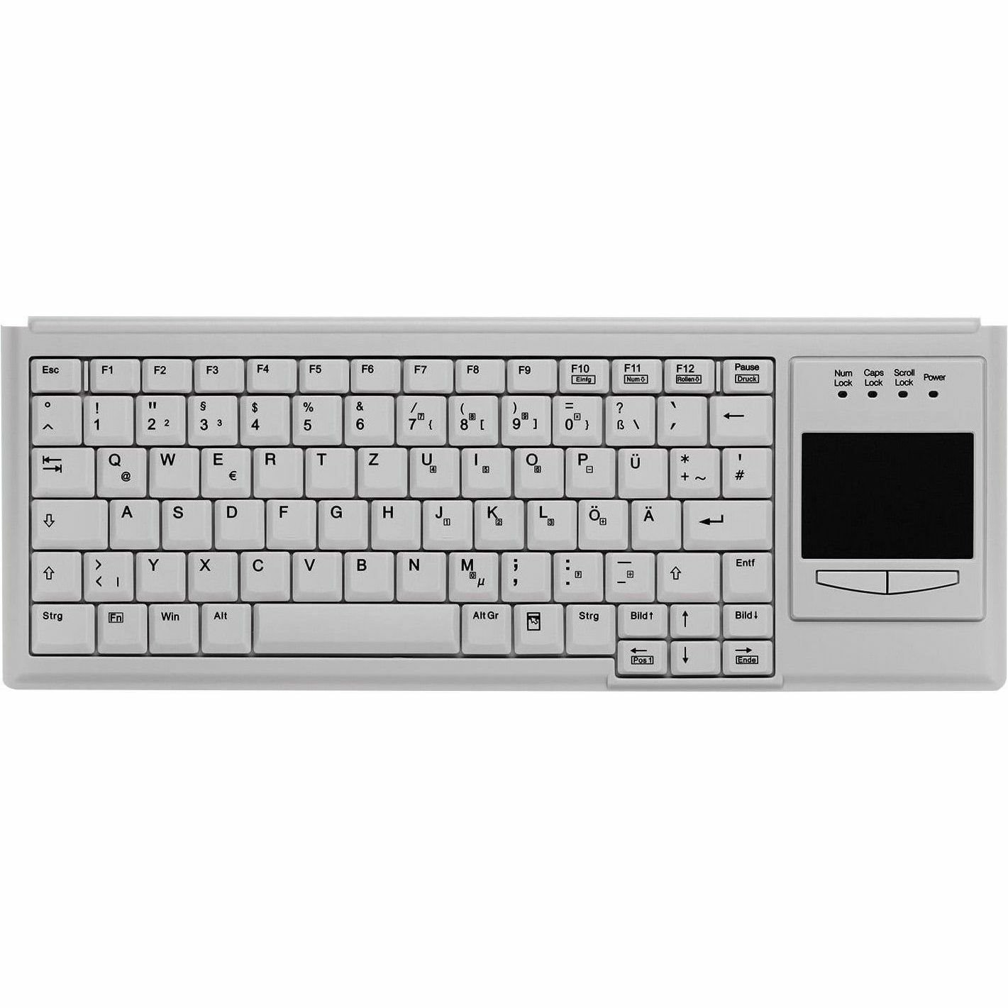 Active Key Keyboard - Cable Connectivity - USB 1.1 Interface - TouchPad - English (UK) - Light Grey