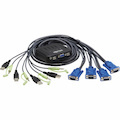 4-Port VGA KVM Switch with Built-In VGA, USB and 3.5 mm Audio Cables