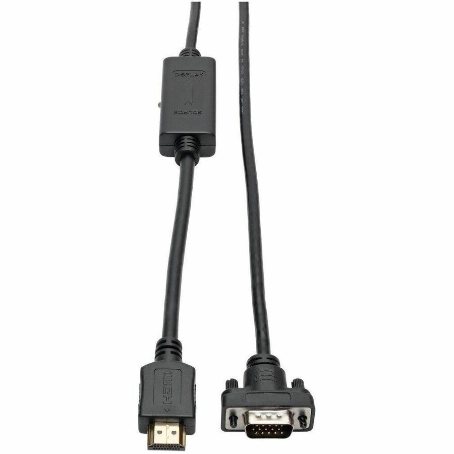 Eaton Tripp Lite Series HDMI to VGA Active Adapter Cable (HDMI to Low-Profile HD15 M/M), 10 ft. (3.1 m), TAA