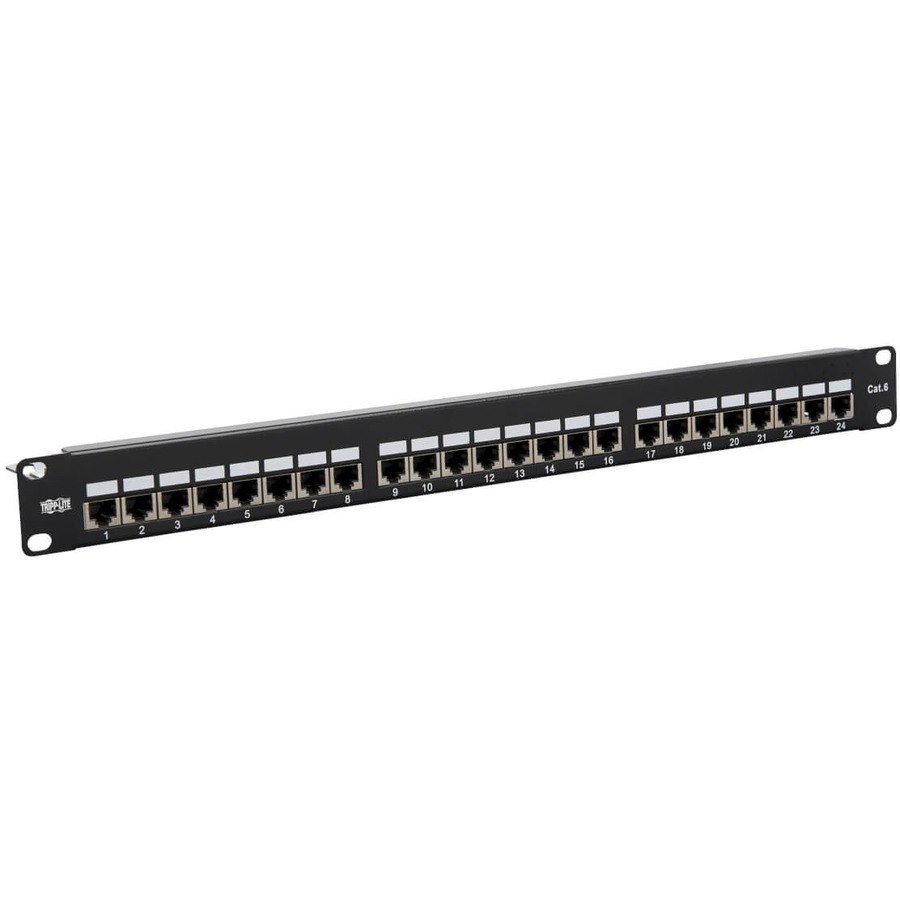 Tripp Lite by Eaton Cat5e/Cat6 24-Port Patch Panel - Shielded, Krone IDC, 568B, RJ45 Ethernet, 1U, TAA