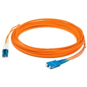 AddOn 2m LC (Male) to SC (Male) White OM1 Duplex Fiber OFNR (Riser-Rated) Patch Cable