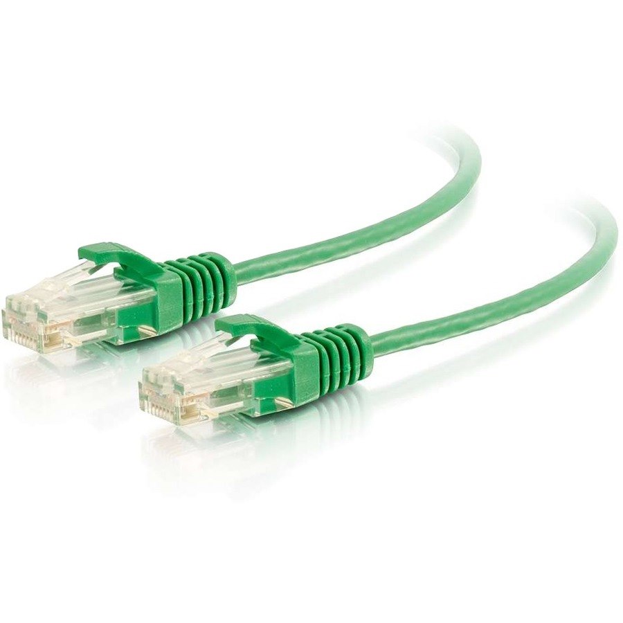 C2G 7ft Cat6 Ethernet Cable - Slim - Snagless Unshielded (UTP) - Green