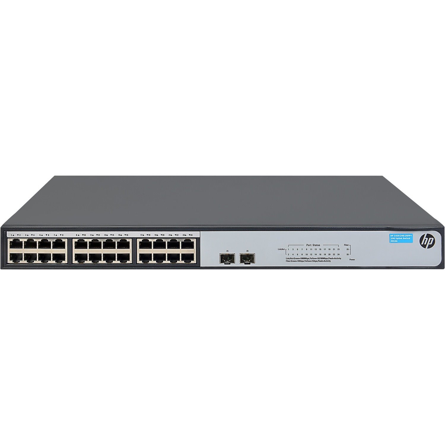 HPE 1420 1420-24G-2SFP+ 10G Uplink 24 Ports Ethernet Switch - Gigabit Ethernet, 10 Gigabit Ethernet - 10/100Base-TX, 10/100/1000Base-T, 10GBase-X