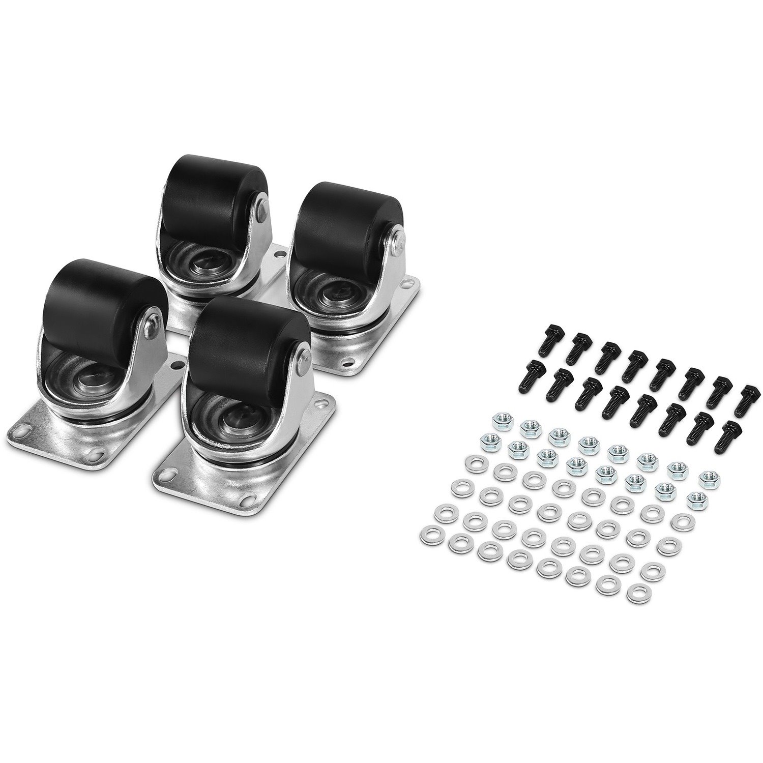 CyberPower Carbon Rack Caster Kit - Silver, Black