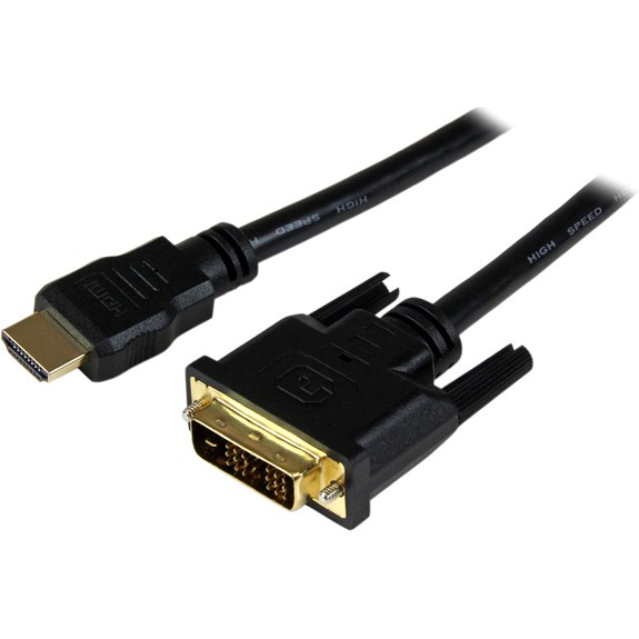 StarTech.com 1.5m (5 ft.)HDMI to DVI-D Cable - HDMI to DVI Adapter / Converter Cable - 1x DVI-D Male 1x HDMI Male - Black