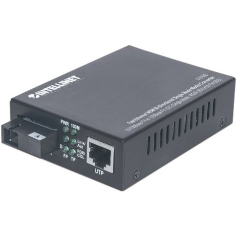 Intellinet Network Solutions Fast Ethernet WDM (RX1310/TX1550) Bi-Directional Single-Mode, RJ45 to SC, 12.4 miles (20 km) Media Converter