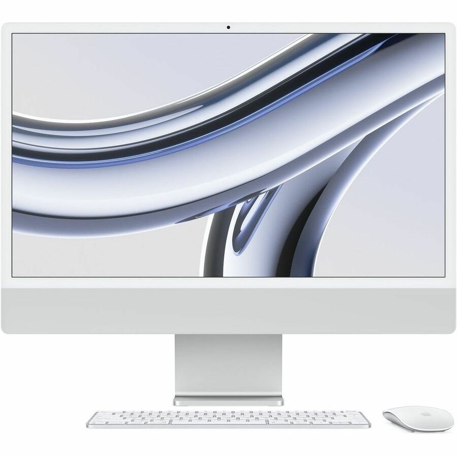 Apple iMac MQR93B/A All-in-One Computer - Apple M3 Octa-core (8 Core) - 8 GB RAM - 256 GB SSD - 61 cm (24") 4.5K 4480 x 2520 - Desktop - Silver