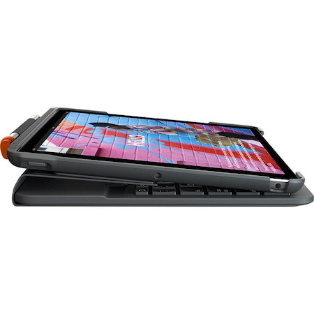 Logitech Slim Folio Keyboard/Cover Case (Folio) iPad (7th Generation) Tablet - Graphite