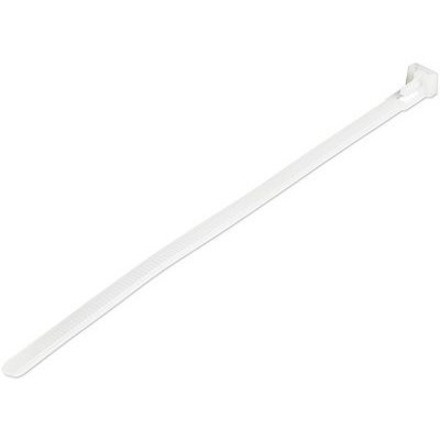 4XEM 500 Pack 8" Cable Ties - White Medium Nylon/Plastic Zip Tie