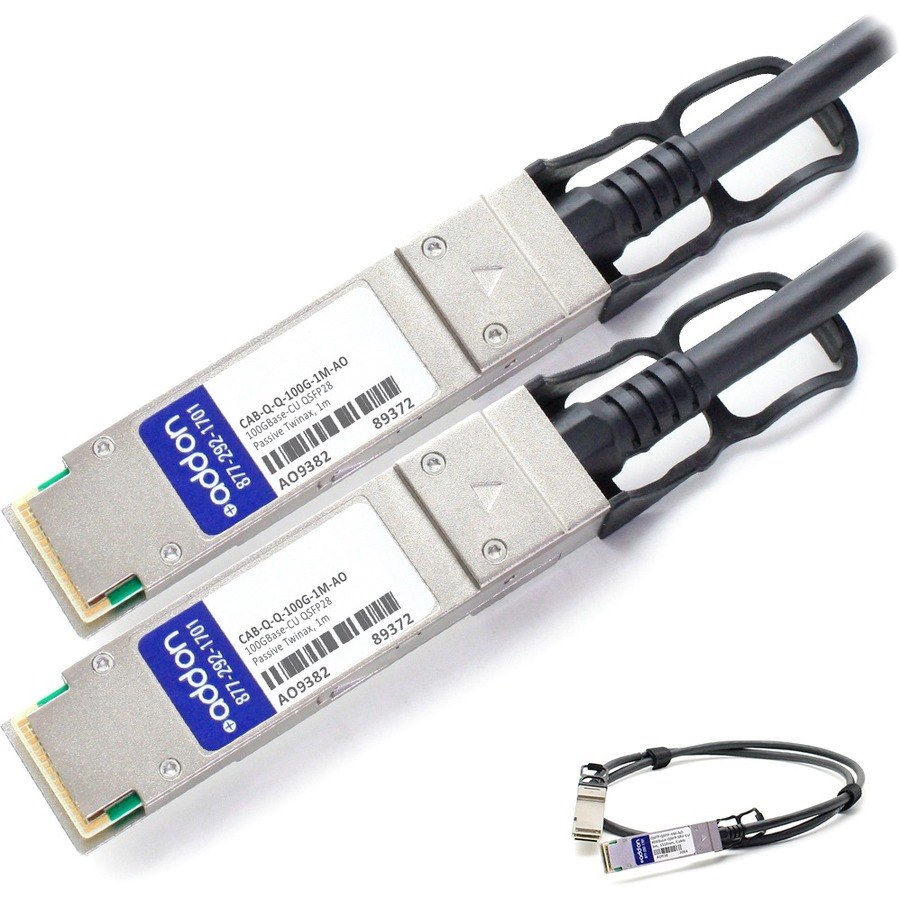 AddOn Arista Networks Compatible TAA Compliant 100GBase-CU QSFP28 to QSFP28 Direct Attach Cable (Passive Twinax, 1m)