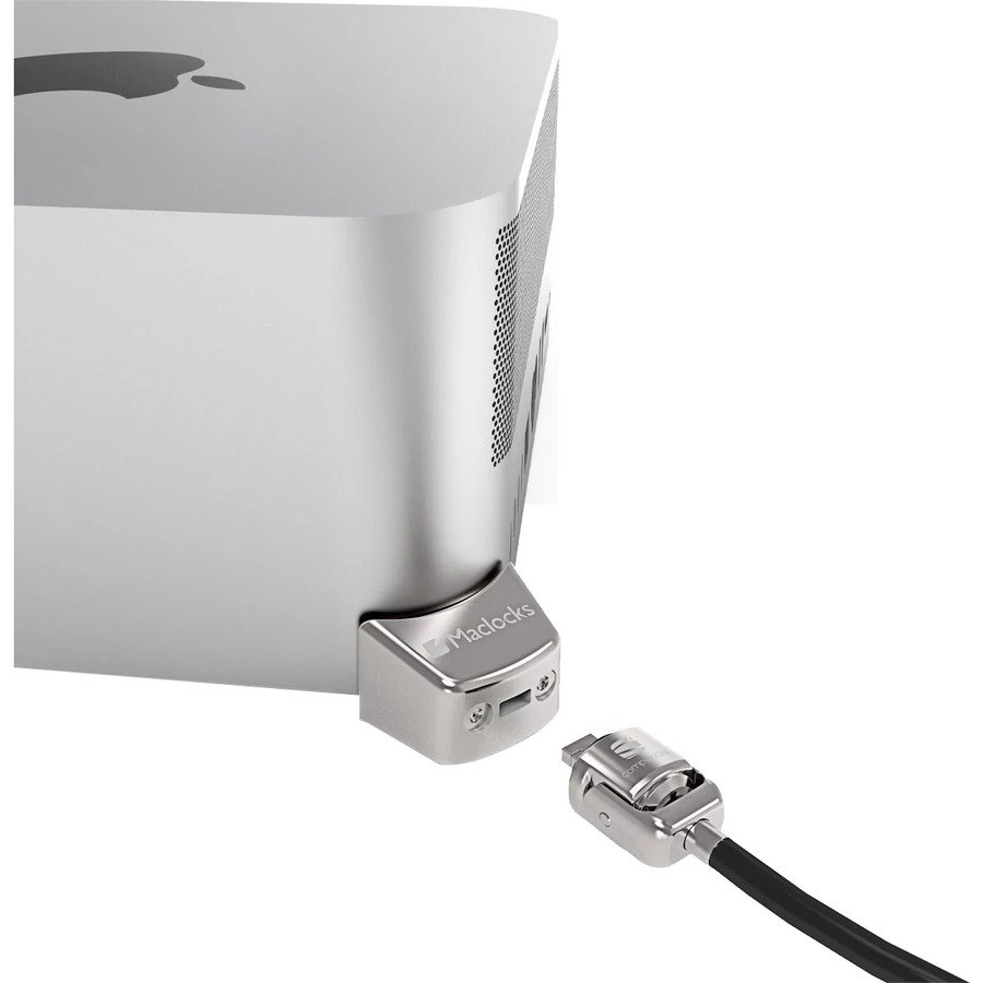 Compulocks Mac Studio Ledge Lock Adapter with Combination Cable Lock Silver