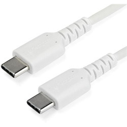 StarTech.com 1m USB C Charging Cable - Durable Fast Charge & Sync USB 2.0 Type C to C Charger Cord - TPE Jacket Aramid Fiber M/M 60W White