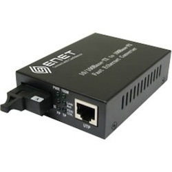 ENET 1x 10/100/1000Base-T RJ45 to 1x Duplex SC 1000Base-EX 1310nm Single-mode Fiber SC Connector 40km Media Converter Stand-Alone - Power Supply Included, Chassis/Rack Mountable