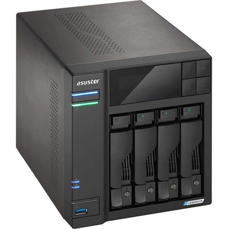 ASUSTOR Lockerstor 4 AS6704T 4 x Total Bays SAN/NAS Storage System - 8 GB Flash Memory Capacity - Intel Celeron N5105 Quad-core (4 Core) 2 GHz - 4 GB RAM - DDR4 SDRAM Desktop