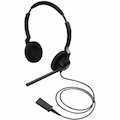 V7 HQ511 QD Call Center Headset - Stereo - Wired - On-ear - Binaural - Poly Compatible Quick Disconnect - Noise Cancelling Microphone - Black