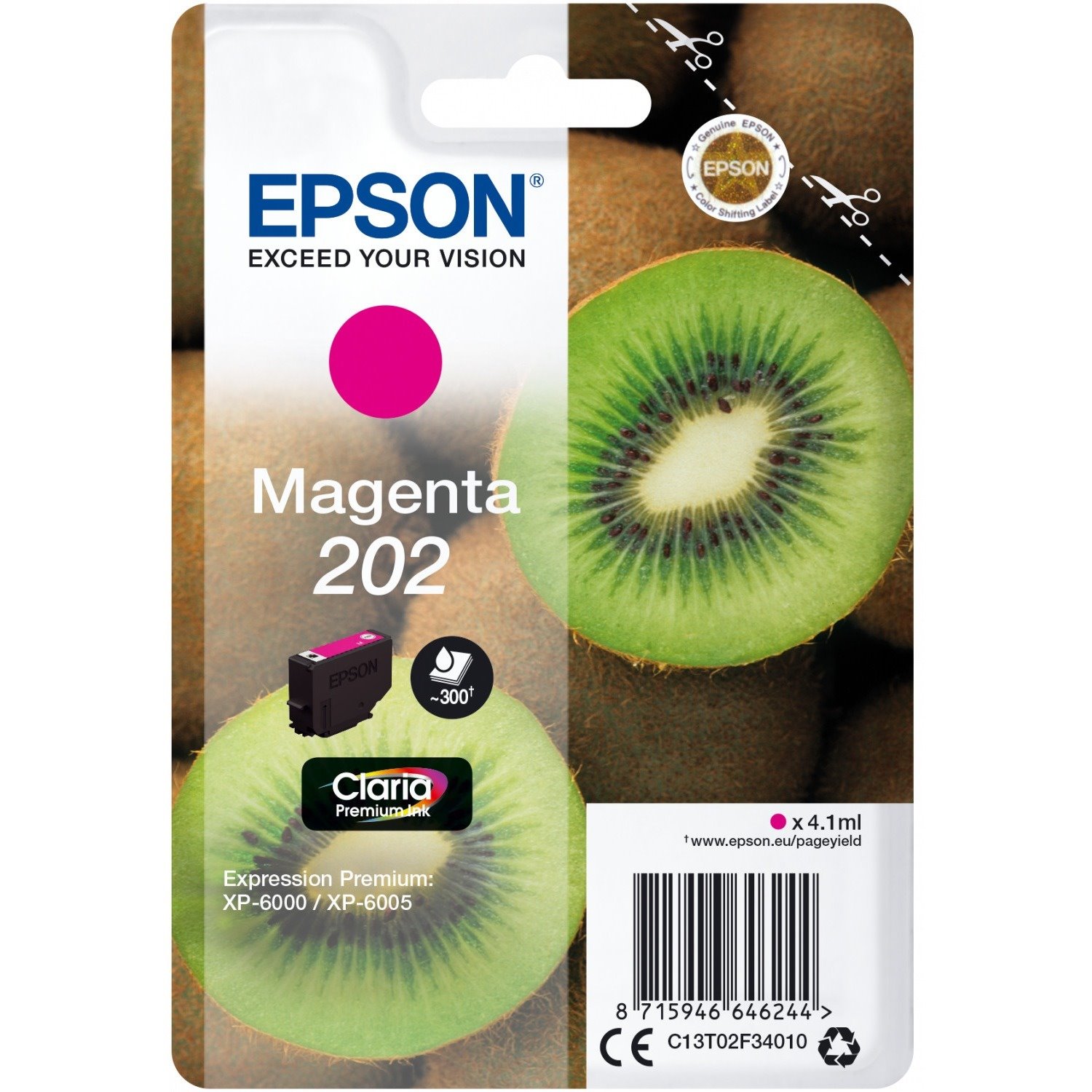 Epson Claria Premium 202 Original Inkjet Ink Cartridge - Single Pack - Magenta - 1 Pack