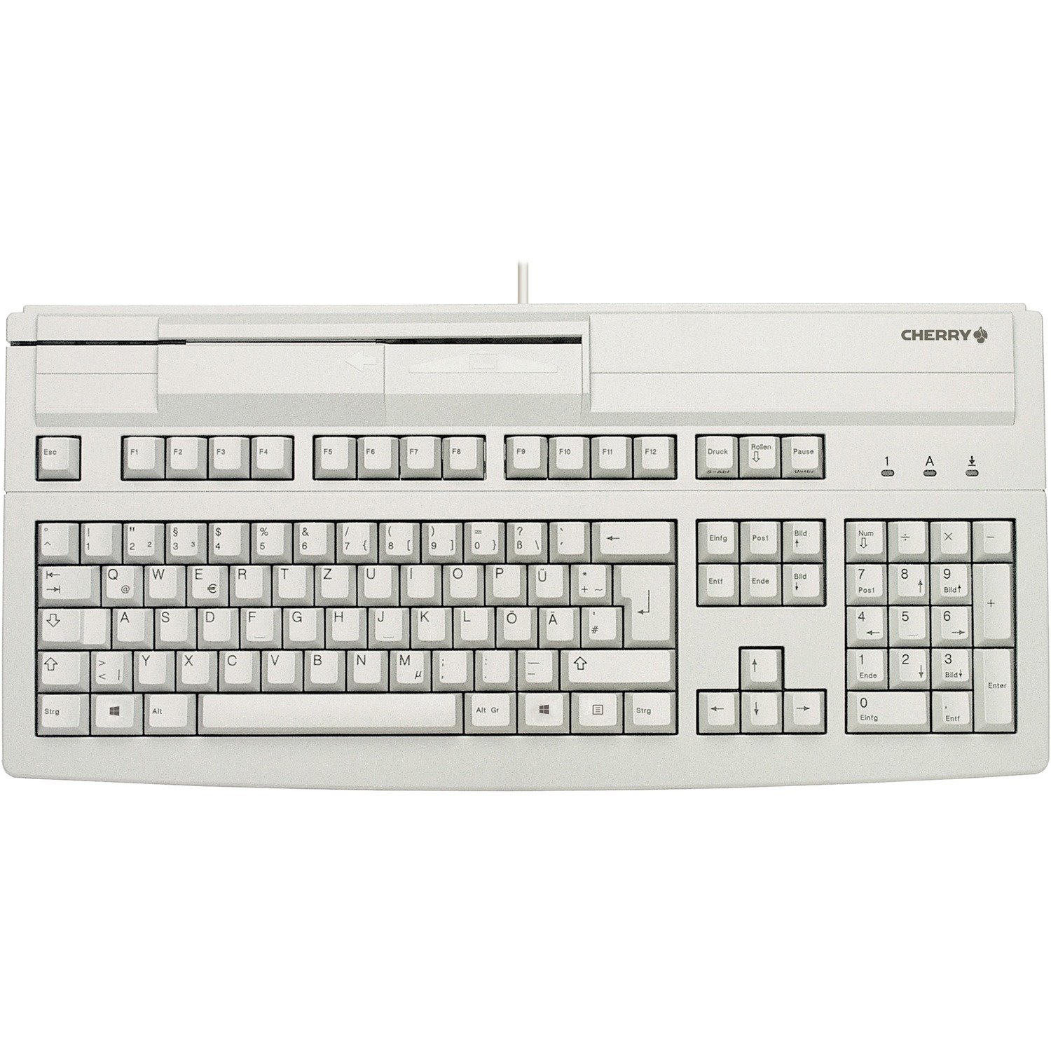 CHERRY MultiBoard G80-8000 Keyboard - Cable Connectivity - USB 2.0 Interface - German - QWERTZ Layout - Light Grey