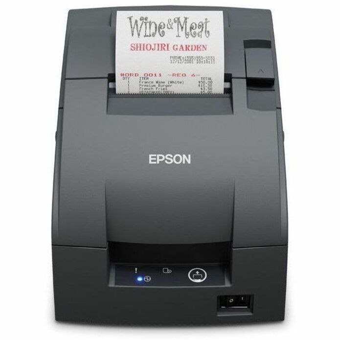 Epson TM-U220IIB (142) Restaurant Thermal Transfer Printer - Label/Receipt Print - Ethernet - USB - Serial - With Cutter - Dark Grey