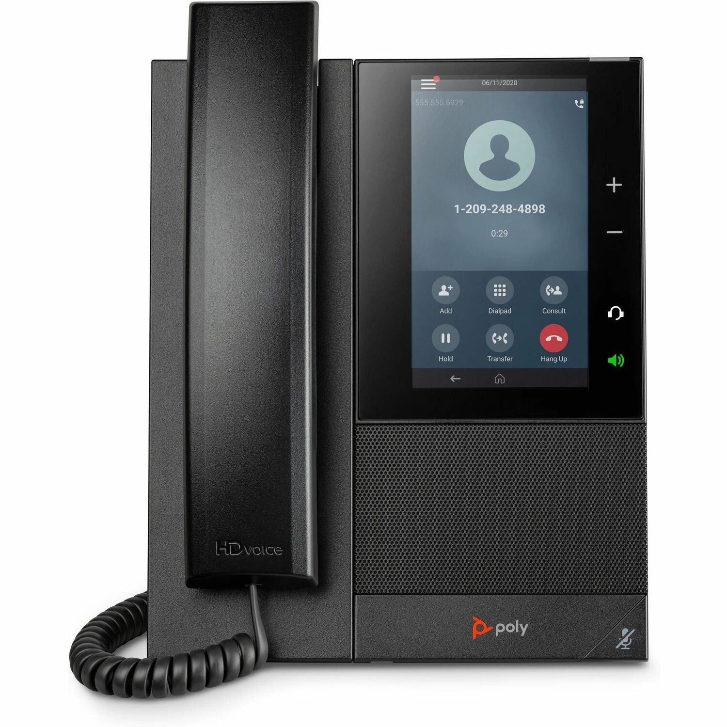 Poly CCX 500 IP Phone - Corded - Corded - Bluetooth - Desktop, Wall Mountable - Black - TAA Compliant