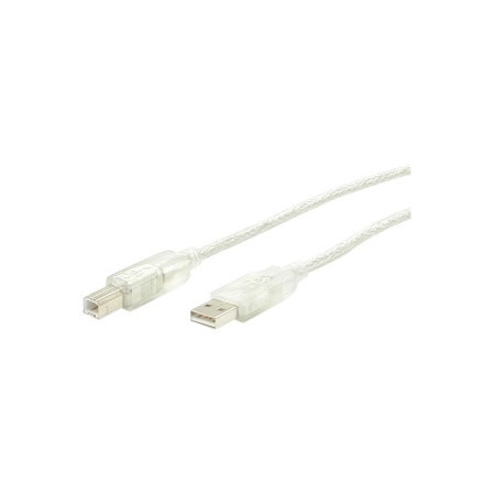 StarTech.com Clear A to B USB 2.0 Cable - USB cable - 4 pin USB Type A (M) - 4 pin USB Type B (M) - 3 ft - transparent