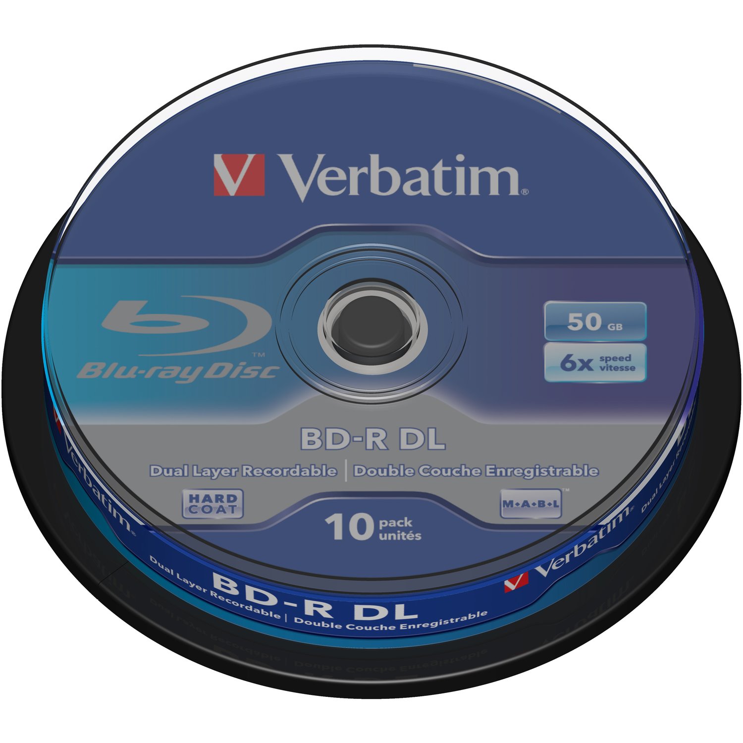 Verbatim 43746 Blu-ray Recordable Media - BD-R DL - 6x - 50 GB - 10 Pack Spindle