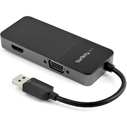 StarTech.com USB 3.0 to HDMI and VGA Adapter -4K/1080p USB Type A Dual Monitor Multiport Display Adapter Converter -External Graphics Card