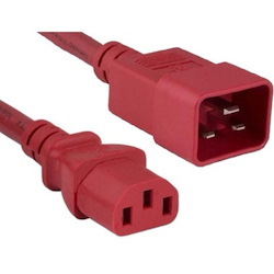 ENET C13 to C14 4ft Red Power Cord / Cable 250V 14 AWG 15A NEMA IEC-320 C13 to IEC-320 C20 4'