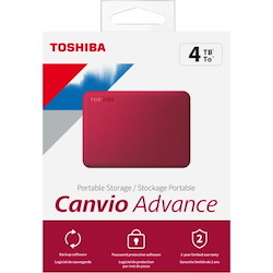Toshiba Canvio Advance HDTCA40XR3CA 4 TB Portable Hard Drive - External - Red