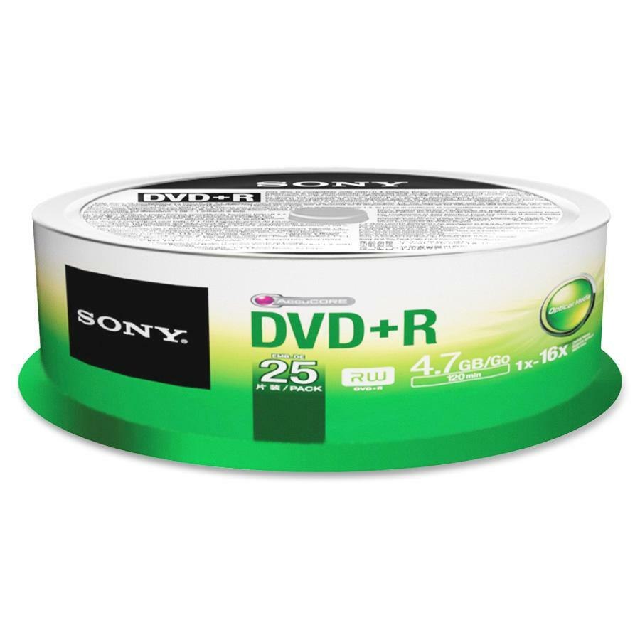 Sony DVD Recordable Media - DVD+R - 16x - 4.70 GB - 25 Pack Spindle
