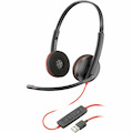 Poly Blackwire 3220 Wired On-ear Stereo Headset - Black