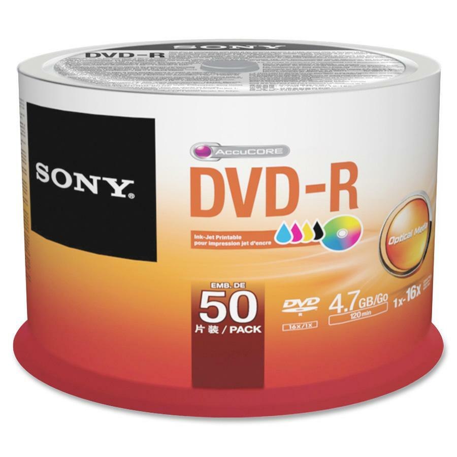 Sony DVD Recordable Media - DVD-R - 16x - 4.70 GB - 50 Pack Spindle - Bulk