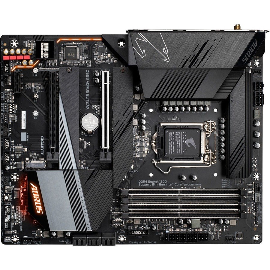 Aorus Ultra Durable Z590 AORUS ELITE AX Desktop Motherboard - Intel Z590 Chipset - Socket LGA-1200 - Intel Optane Memory Ready - ATX