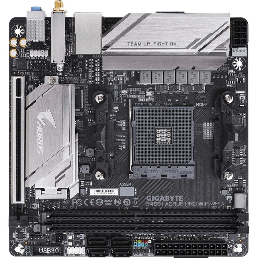 Aorus Ultra Durable B450 I AORUS PRO WIFI Desktop Motherboard - AMD B450 Chipset - Socket AM4 - Mini ITX