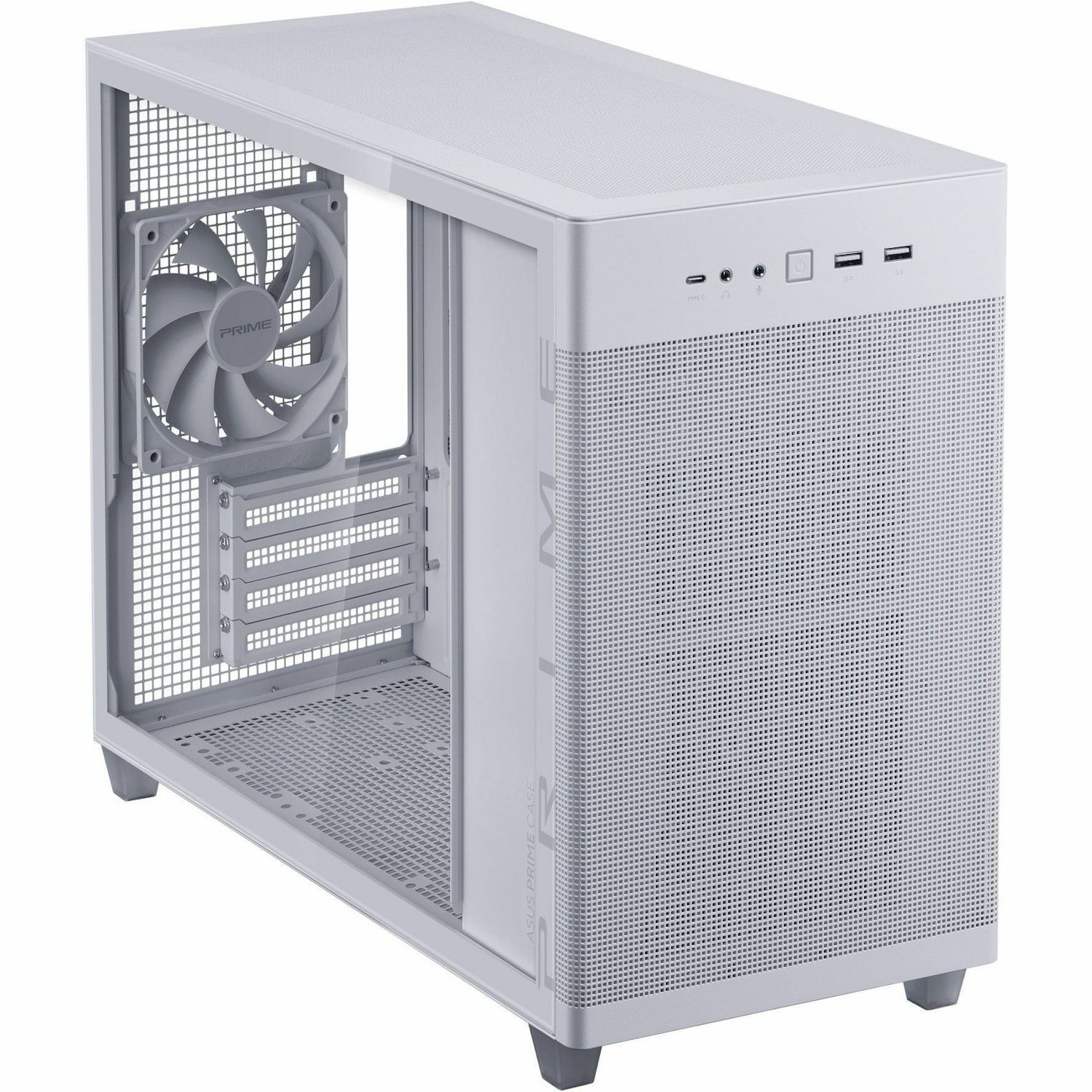 Asus AP201 ASUS PRIME CASE TG Computer Case - Micro ATX, Mini ITX Motherboard Supported - Tower - Tempered Glass - White