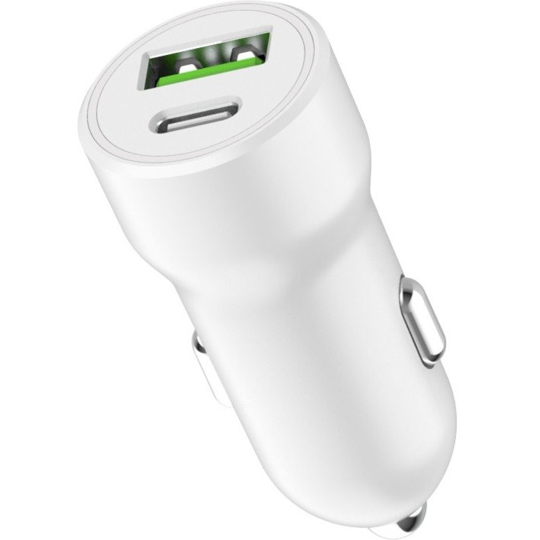 4XEM Dual USB Car Charger Adapter A/C - White
